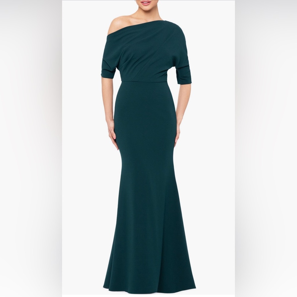 Betsy & Adam Dark Green Formal Gown SZ 16W NWT Elegant Evening GALA Modest MOB
